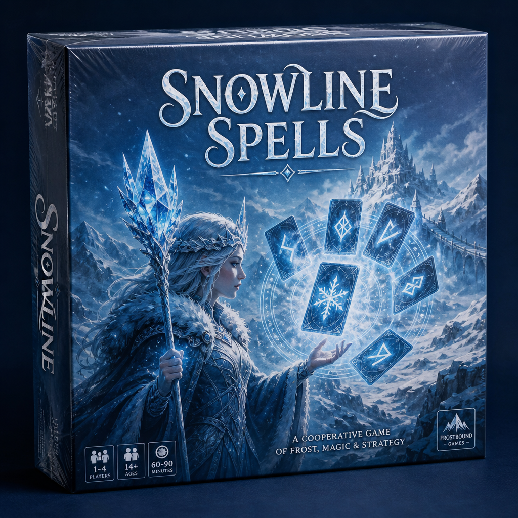 Snowline Spells board game box